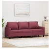 Image de Canapé à 3 places Rouge bordeaux 180 cm Tissu