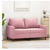 Image de Canapé à 2 Places, Siège avec Accoudoirs, Fauteuil avec Dossier, Meuble de Salon Salle de Séjour Maison, Moderne, Rose Velours