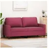 Image de Canapé à 2 places Rouge bordeaux 140 cm Velours