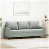 Image de Canapé à 3 places Gris clair 180 cm Velours