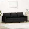 Image de Canapé à 3 places Noir 180 cm Velours
