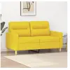 Image de Canapé à 2 places Jaune clair 120 cm Tissu
