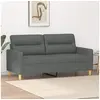 Image de Canapé à 2 places Gris foncé 140 cm Tissu