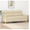 Image de Canapé à 2 places Crème 140 cm Tissu