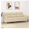 Image de Canapé à 3 places Crème 180 cm Tissu