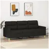 Image de Canapé à 3 places Noir 180 cm Tissu