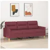 Image de Canapé à 3 places Rouge bordeaux 180 cm Tissu