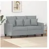 Image de Canapé à 2 places Gris clair 120 cm Tissu