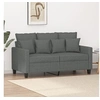 Image de Canapé à 2 places Gris foncé 120 cm Tissu