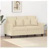 Image de Canapé à 2 places Crème 120 cm Tissu