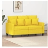 Image de Canapé à 2 places Jaune clair 120 cm Tissu