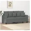 Image de Canapé à 2 places Gris foncé 140 cm Tissu