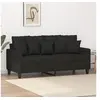 Image de Canapé à 2 places Noir 140 cm Tissu