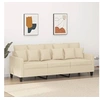 Image de Canapé à 3 places Crème 180 cm Tissu