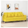 Image de Canapé à 3 places Jaune clair 180 cm Tissu