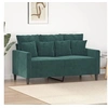 Image de Canapé à 2 places Vert foncé 120 cm Velours