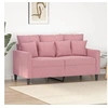 Image de Canapé à 2 Places, Chaise de Relaxation avec Oreillers, Siège avec Accoudoirs et Dossier, Fauteuil TV de Salon, Moderne, Rose Velours