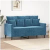 Image de Canapé à 2 places Bleu 120 cm Velours359302