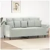 Image de Canapé à 2 places Gris clair 140 cm Velours