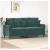 Image de Canapé à 2 places Vert foncé 140 cm Velours359305