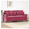 Image de Canapé à 2 places Rouge bordeaux 140 cm Velours