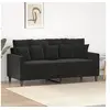 Image de Canapé à 2 places Noir 140 cm Velours