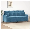 Image de Canapé à 2 places Bleu 140 cm Velours359312