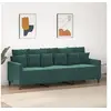 Image de Canapé à 3 places Vert foncé 180 cm Velours