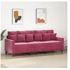 Image de Canapé à 3 places Rouge bordeaux 180 cm Velours