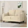 Image de Canapé à 2 places Crème 120 cm Tissu