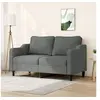 Image de Canapé à 2 places Gris foncé 140 cm Tissu