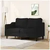 Image de Canapé à 2 places Noir 140 cm Tissu