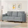 Image de Canapé à 3 places Gris clair 180 cm Tissu