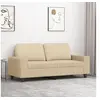 Image de Canapé à 2 places Crème 140 cm Tissu