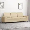 Image de Canapé à 3 places Crème 180 cm Tissu