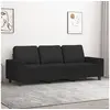 Image de Canapé à 3 places Noir 180 cm Tissu