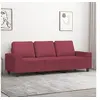 Image de Canapé à 3 places Rouge bordeaux 180 cm Tissu
