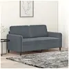 Image de Canapé à 2 places Gris foncé 140 cm Velours