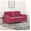Image de Canapé à 2 places Rouge bordeaux 140 cm Velours