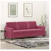 Image de Canapé à 3 places Rouge bordeaux 180 cm Velours
