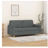 Image de Canapé à 2 places Gris foncé 140 cm Tissu