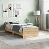 Image de Cadre de lit chêne sonoma 75x190cm petit simple bois ingénierie 835948