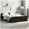 Image de Cadre de lit sans matelas noir 140x190 cm