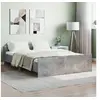Image de Cadre de lit sans matelas gris béton 140x190 cm
