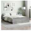 Image de Cadre de lit tête de lit et pied de lit gris sonoma 135x190 cm 3203794