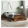 Image de Cadre de lit tï¿½te de lit et pied de lit chï¿½ne fumï¿½ 90x200 cm 3203807