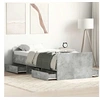 Image de Bedframe met hoofd- en voeteneinde betongrijs 75x190 cm3203820