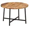 Image de Table basse 54x54x35 cm bois de manguier solide et fer, table d'appoint, table de salon, table latérale, bout de canapé, table centrale