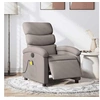 Image de Fauteuil de massage, relaxation électrique réglable tissu taupe