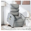 Image de Fauteuil de relaxation, massage, inclinable électrique réglable tissu gris clair